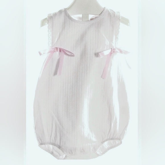 Frances Rose white one-piece Bubble Romper Bows Eyelet Toddler Girl’s 2T Easter - Picture 1 of 9